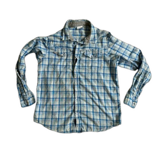 Men's Columbia Blue & White Plaid Shirt Size M